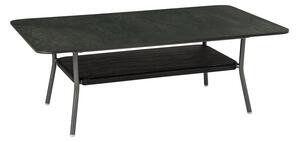 Stern Konferenční stolek Marla, Stern, obdélníkový 130x80x47 cm, rám lakovaný hliník anthracite, deska HPL Silverstar 2.0 dekor Dark marble, odkládací prostor textilen Black