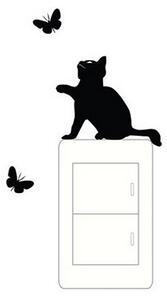 Kočka a motýlci 12 x 10 cm