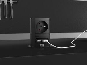 Elektro zásuvka Bachmann Elevator 928.090 černý s USB nabíječkou
