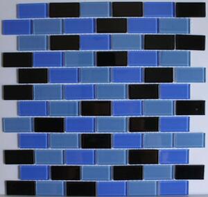 Mozaika Modro-černá sklo 32,2x31