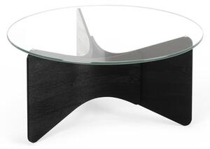 Černý kulatý konferenční stolek se skleněnou deskou 87x87 cm Madera – Umbra