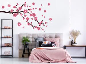 Větev s růžovými květy 66 x 38 cm