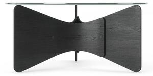 Černý kulatý konferenční stolek se skleněnou deskou 87x87 cm Madera – Umbra