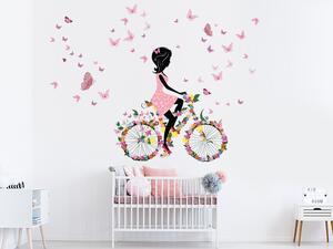 Květinová dívka na kole arch 99 x 100 cm