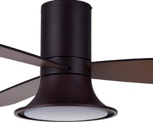 Stropní ventilátor Beacon se světlem Flusso v bronzové barvě tichý