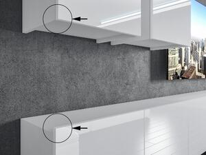 Obývací stěna Belini Premium Full Version bílý lesk / černý lesk + LED osvětlení Nexum 56