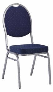 Židle, stohovatelná, látka modrá/šedý rám, JEFF 3 NEW 2