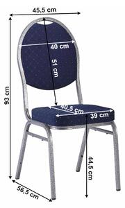 Židle, stohovatelná, látka modrá/šedý rám, JEFF 3 NEW 2