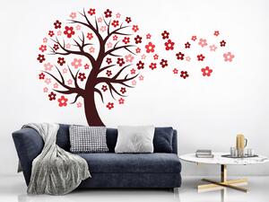 Strom s červenými květy 74 x 45 cm