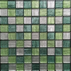 Mozaika Malovaná skleněná zelená 30x30 cm