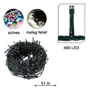 LED světelný řetěz s možností výběru velikosti a barvy - 480 LED, teplá bílá