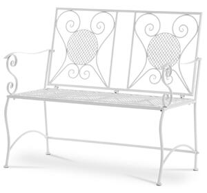 Zahradní lavice LUNGI — kovová konstrukce, bílý lak