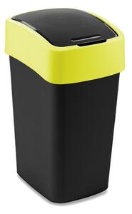 Žlutý/černý plastový odpadkový koš na tříděný odpad 25 l Flip Bin – Curver