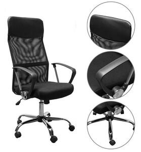 Ergonomická kancelářská židle s vysokou opěrkou - černá
