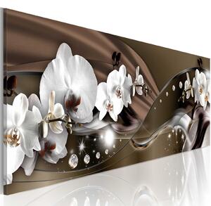 Obraz - Čokoládový tanec orchidejí 120x40
