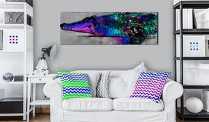 Obraz - Modrý aligátor 150x50
