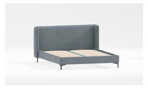 Modrá čalouněná jednolůžková postel s roštem 90x200 cm Basti – Ropez