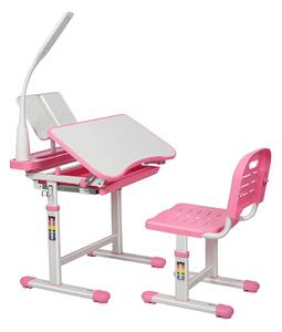 Multifunkční dětský psací stůl s nastavitelnou výškou-růžový