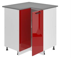 Kuchyňská skříňka Belini Premium Full Version spodní rohová 90 cm červený lesk s pracovní deskou