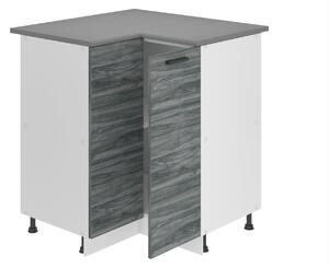 Kuchyňská skříňka Belini Premium Full Version spodní rohová 90 cm šedý antracit Glamour Wood s pracovní deskou