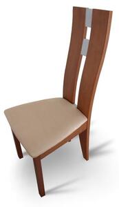 TEMPO Dřevěná židle, třešeň / látka béžová, BONA