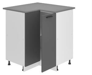 Kuchyňská skříňka Belini Premium Full Version spodní rohová 90 cm šedý mat s pracovní deskou