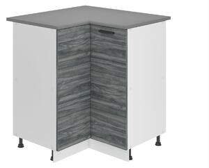 Kuchyňská skříňka Belini Premium Full Version spodní rohová 90 cm šedý antracit Glamour Wood s pracovní deskou