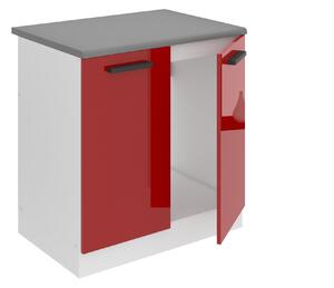 Kuchyňská skříňka Belini Premium Full Version dřezová 80 cm červený lesk s pracovní deskou