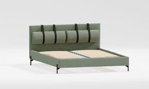 Zelená čalouněná dvoulůžková postel s roštem 140x200 cm Tulsa – Ropez