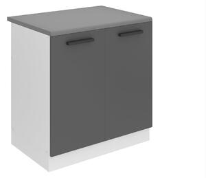 Kuchyňská skříňka Belini Premium Full Version dřezová 80 cm šedý mat s pracovní deskou