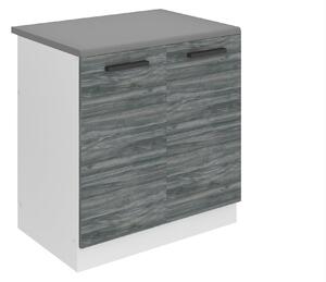 Kuchyňská skříňka Belini Premium Full Version dřezová 80 cm šedý antracit Glamour Wood s pracovní deskou