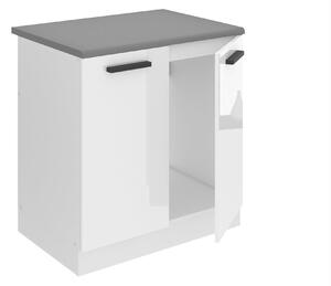 Kuchyňská skříňka Belini Premium Full Version dřezová 80 cm bílý lesk s pracovní deskou