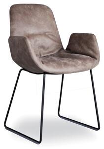 TONON - Čalouněná židle STEP SOFT s ližinovou podnoží a područkami