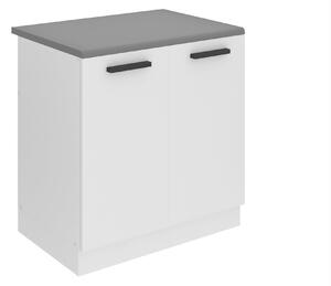 Kuchyňská skříňka Belini Premium Full Version dřezová 80 cm bílý mat s pracovní deskou