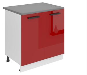 Kuchyňská skříňka Belini Premium Full Version spodní 80 cm červený lesk s pracovní deskou
