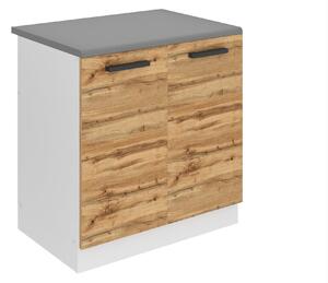 Kuchyňská skříňka Belini Premium Full Version dřezová 80 cm dub wotan s pracovní deskou