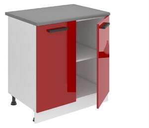 Kuchyňská skříňka Belini Premium Full Version spodní 80 cm červený lesk s pracovní deskou