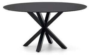 Černý kulatý jídelní stůl se skleněnou deskou ø 150 cm Argo – Kave Home