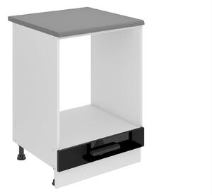 Kuchyňská skříňka Belini Premium Full Version spodní pro vestavnou troubu 60 cm černý lesk s pracovní deskou