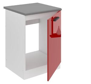 Kuchyňská skříňka Belini Premium Full Version dřezová 60 cm červený lesk s pracovní deskou