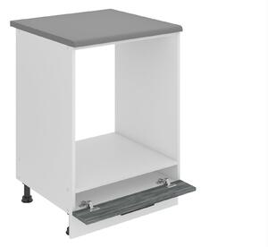 Kuchyňská skříňka Belini Premium Full Version spodní pro vestavnou troubu 60 cm šedý antracit Glamour Wood s pracovní deskou