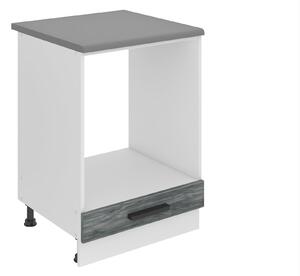 Kuchyňská skříňka Belini Premium Full Version spodní pro vestavnou troubu 60 cm šedý antracit Glamour Wood s pracovní deskou