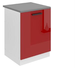 Kuchyňská skříňka Belini Premium Full Version dřezová 60 cm červený lesk s pracovní deskou