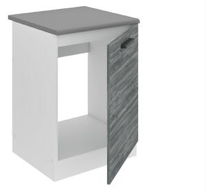 Kuchyňská skříňka Belini Premium Full Version dřezová 60 cm šedý antracit Glamour Wood s pracovní deskou