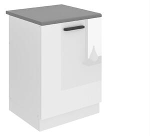 Kuchyňská skříňka Belini Premium Full Version dřezová 60 cm bílý lesk s pracovní deskou