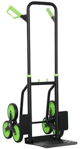 DURHAND skládací rudl pro schody s ocelovým rámem, nosnost 120 kg, výška 106,5 cm – transportní vozík do domu, dílny i skladu, zelený | Aosom
