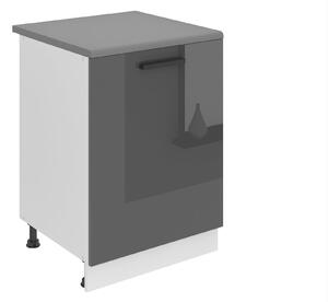 Kuchyňská skříňka Belini Premium Full Version spodní 60 cm šedý lesk s pracovní deskou