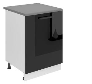 Kuchyňská skříňka Belini Premium Full Version spodní 60 cm černý lesk s pracovní deskou