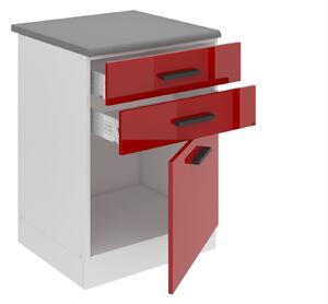 Kuchyňská skříňka Belini Premium Full Version spodní se zásuvkami 60 cm červený lesk s pracovní deskou