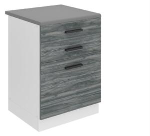 Kuchyňská skříňka Belini Premium Full Version spodní se zásuvkami 60 cm šedý antracit Glamour Wood s pracovní deskou